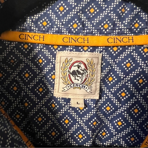 Cinch Blue Button Down Shirt L - Picture 4 of 5
